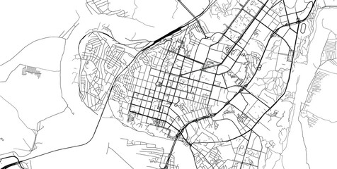 Obraz premium Urban vector city map of Ufa, Russia