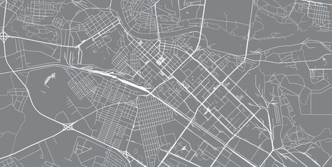 Urban vector city map of Tyumen, Russia