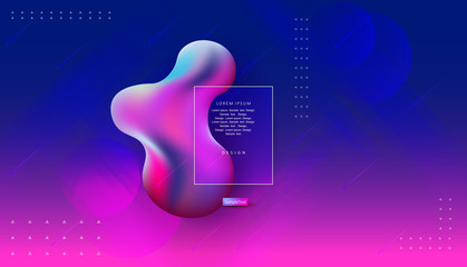 Geometric blue design with an abstract oval shape