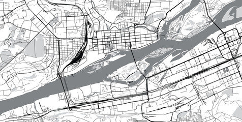 Fototapeta na wymiar Urban vector city map of Krasnoyarsk, Russia
