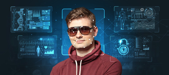 Biometric verification - young man face recognition