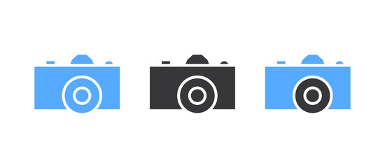 Camera glyph icon - Modern glyph camera sign vector - Illustration