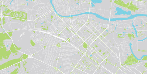 Urban vector city map of Tyumen, Russia
