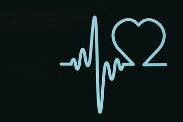 Symbole amour, coeur avec pulsations