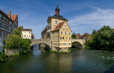 Blick auf das alte Rathaus in Bamberg, Bayern Deutschland