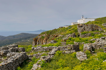 Fragment of the Castle of Faneromeni on Andros (Greece, Cyclades)