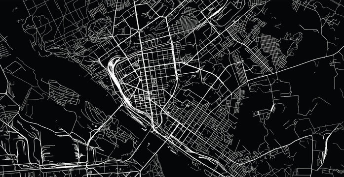 Urban Vector City Map Of Novosibirsk, Russia