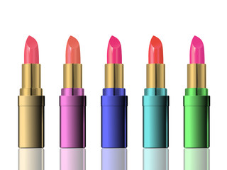 Lipsticks isolated on white background with clipping path 