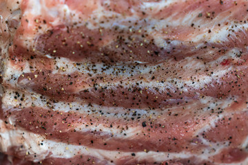 The marinated pork rib with black pepper