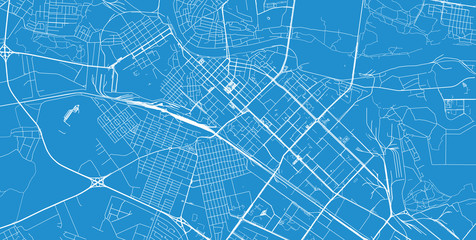 Urban vector city map of Tyumen, Russia