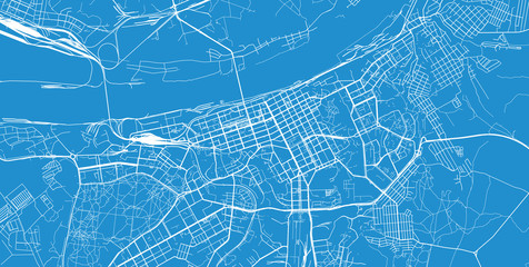 Urban vector city map of Perm, Russia