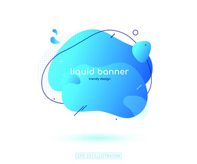 Abstract geometric banner. Liquid shapes background elements. Templates for banner, brochure, book cover, booklet, application, web design. Vector illustration.