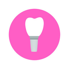 EPS 10 vector. Good advertisement. Dental implant in a circle.