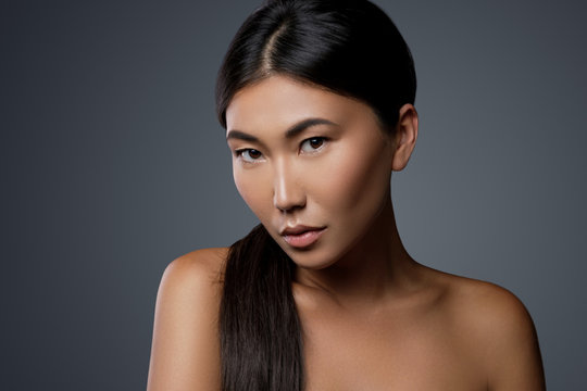 Portrait of young and beautiful asian model