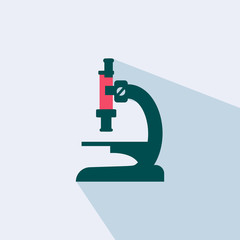 Microscope sign Icon - Flat vector illustration