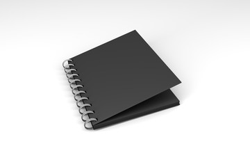 Black Mock Up Spiral Cover Notebook 3D
