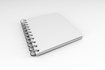 White Mock Up Spiral Cover Notebook 3D