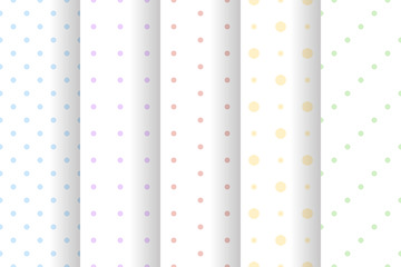 Set of Polka Dot Background, seamless vector design