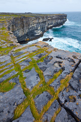 Dún Duchathair - Black Fort Cliffs. Inishmore Island, Aran Islands, Galway County, West Ireland, Europe