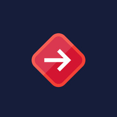 Sign with arrow, flat icon
