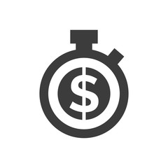 Obraz premium Time is money icon on white background.