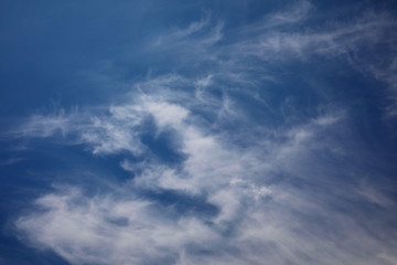Fototapeta premium Blue sky with white cloud closeup background and texture
