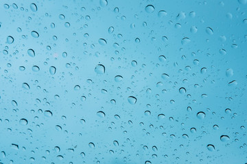 waterdrops on the blue background.