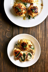 Stuffed chicken fillet with spinach and cheese