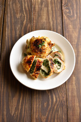 Stuffed chicken fillet with spinach and cheese