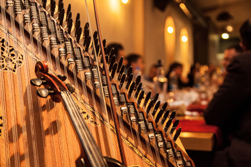 Arabic music instruments during the performance