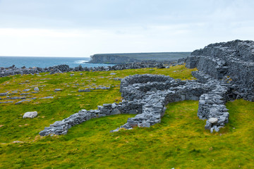 Dún Duchathair - Black Fort Cliffs. Inishmore Island, Aran Islands, Galway County, West Ireland,...