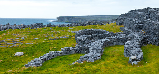 Dún Duchathair - Black Fort Cliffs. Inishmore Island, Aran Islands, Galway County, West Ireland,...