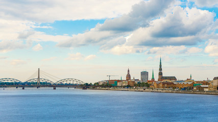 View of the Daugava river in Riga, Latvia