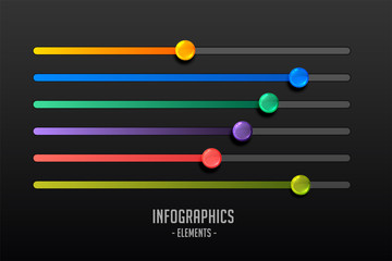 multicolor steps slider concept infograph