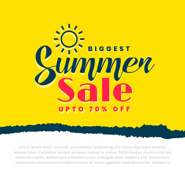 stylish summer sale yellow banner