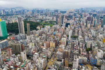 Fototapeta premium Aerial view of Hong Kong city