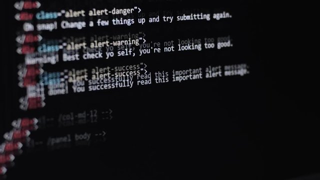 HTML Web Page Code Scrolling Programming code abstract technology background for software developer and Computer script concept