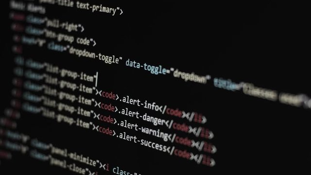 HTML Web Page Code Scrolling Programming code abstract technology background for software developer and Computer script concept