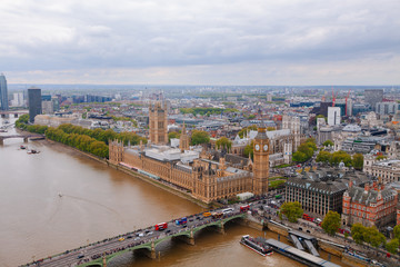 Fototapeta na wymiar attraction in London big Ben from a bird's eye view