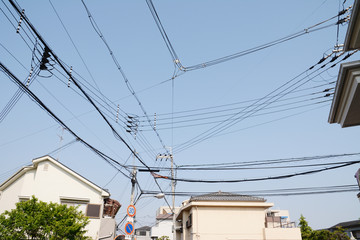 電線のある風景