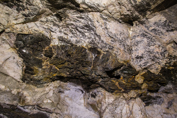 Underground mineshaft gold iron ore specimen