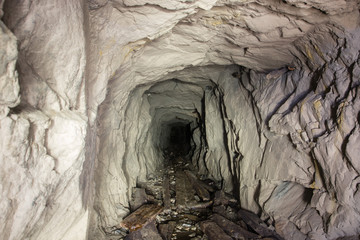 Underground mineshaft gold iron ore tunnel