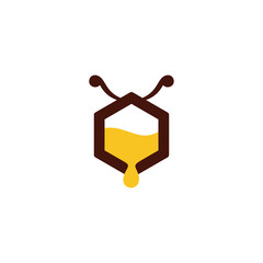 honey bee concept vector logo design