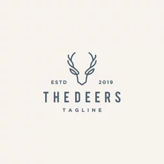 Fototapeten deer antlers vector logo design © bagus