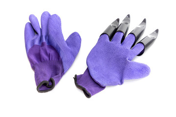 A pair of gloves for garden work close-up