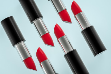Obraz premium Lipstick with light color background, product photography, 3d rendering.