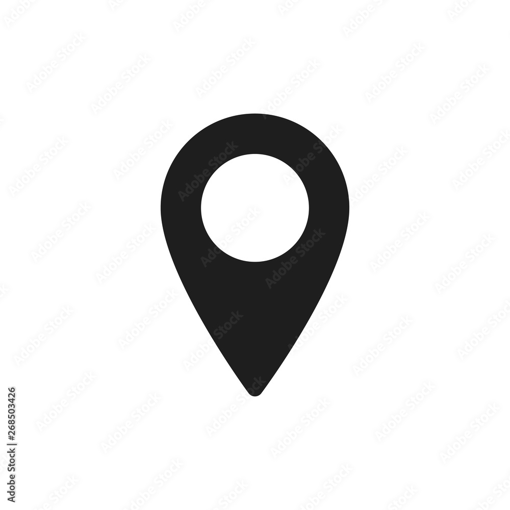 Poster pointer icon or pin for map. sign of navigation isolated on white background.