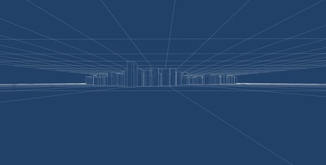 Concept of Network, internet communication, Big Data. Technology background. 3d illustration