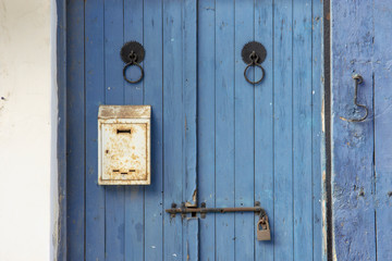 Wooden door with lock