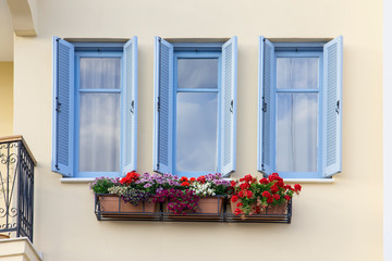 Fototapeta na wymiar Three windows detail